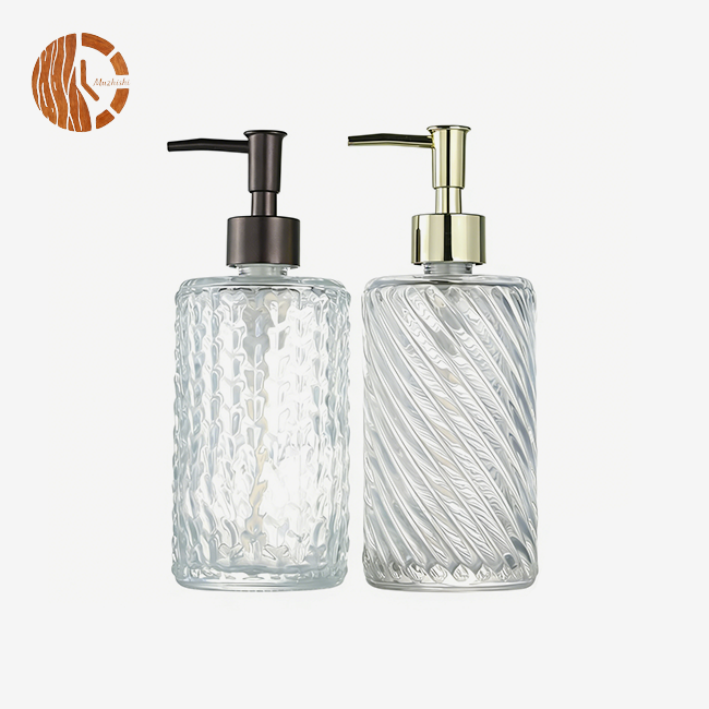 Patterned Glass Pump Dispenser
